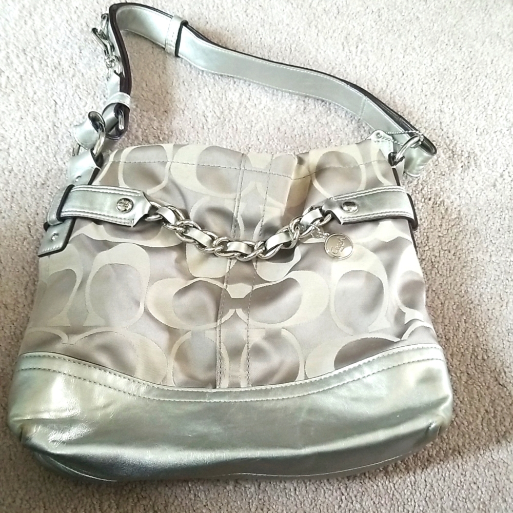 Silver Coach bag